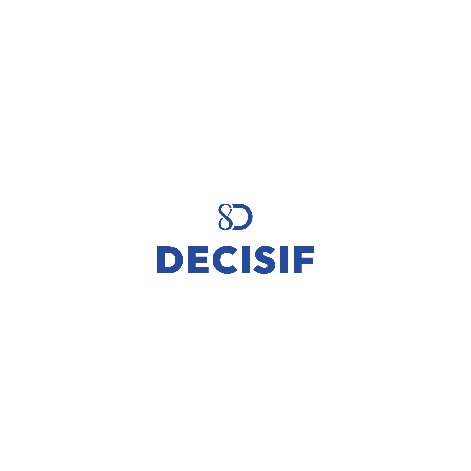 DECISIF Logo - Complete brand logo with SD logomark in blue