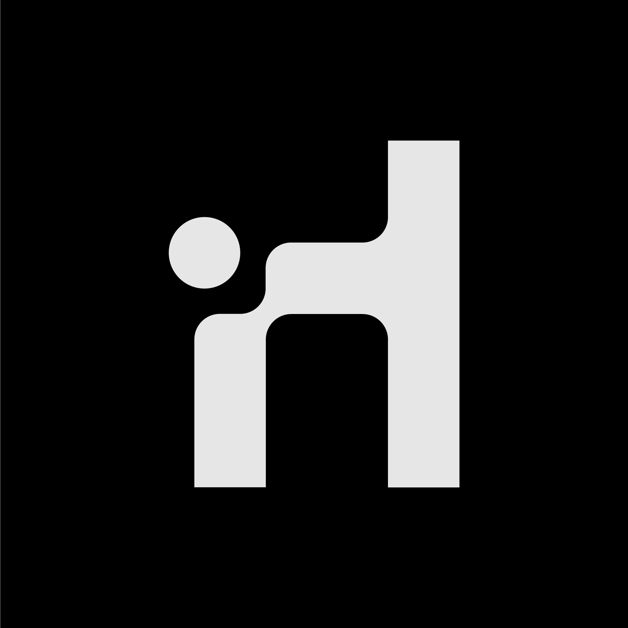 idream Logomark - White logo symbol on black background
